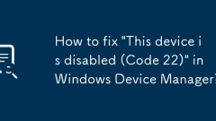 So beheben Sie 'Dieses Ger?t ist deaktiviert (Code 22)' im Windows Device Manager?