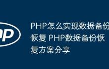 PHP怎么實現(xiàn)數(shù)據(jù)備份恢復(fù) PHP數(shù)據(jù)備份恢復(fù)方案分享