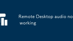 Remote Desktop audio not working