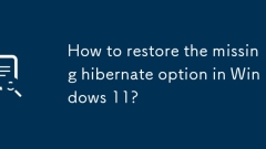 How to restore the missing hibernate option in Windows 11?