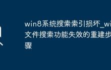 win8系統(tǒng)搜索索引損壞_win8文件搜索功能失效的重建步驟