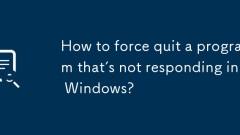 Comment forcer sonder un programme qui ne répond pas dans Windows?