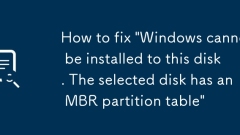 How to fix 'Windows cannot be installed to this disk. The selected disk has an MBR partition table'