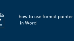 how to use format painter in Word