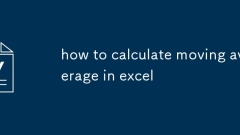 how to calculate moving average in excel