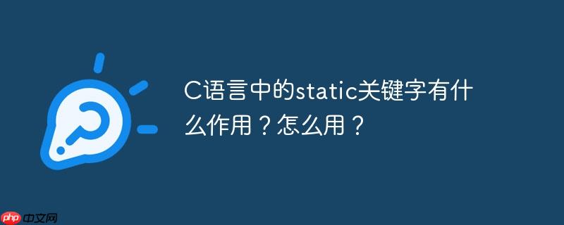 C语言中的static关键字有什么作用？怎么用？