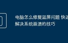 電腦怎么修復(fù)藍(lán)屏問題 快速解決系統(tǒng)崩潰的技巧