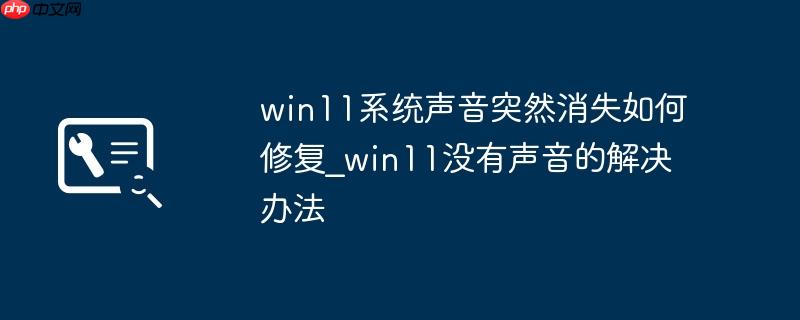 win11系统声音突然消失如何修复_win11没有声音的解决办法