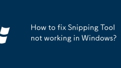How to fix Snipping Tool not working in Windows?