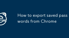 How to export saved passwords from Chrome