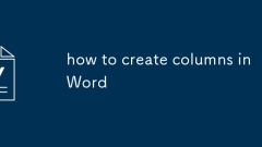 how to create columns in Word