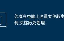 怎样在电脑上设置文件版本控制 文档历史管理
