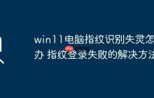 win11電腦指紋識別失靈怎么辦 指紋登錄失敗的解決方法
