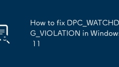 So beheben Sie DPC_Watchdog_violation in Windows 11