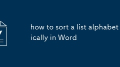 how to sort a list alphabetically in Word