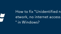 How to fix 'Unidentified network, no internet access' in Windows?