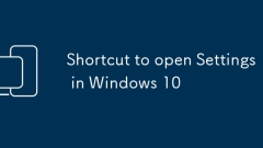 Shortcut to open Settings in Windows 10