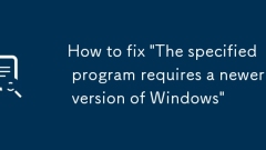 How to fix 'The specified program requires a newer version of Windows'