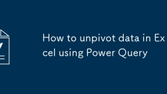 How to unpivot data in Excel using Power Query
