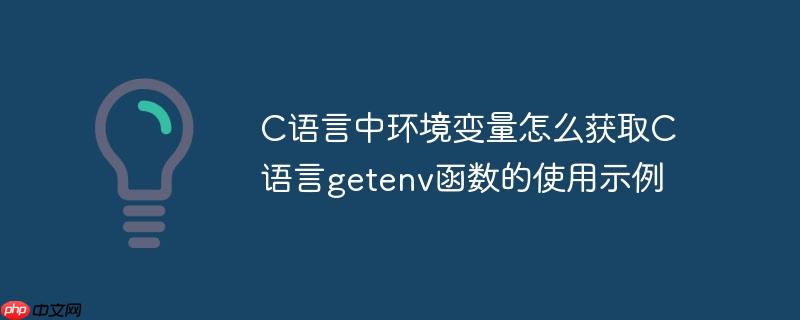 C语言中环境变量怎么获取C语言getenv函数的使用示例