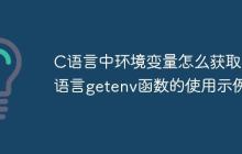 C语言中环境变量怎么获取C语言getenv函数的使用示例