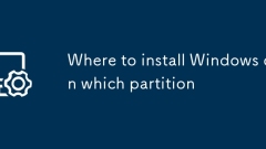 Where to install Windows on which partition