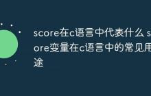 score在c语言中代表什么 score变量在c语言中的常见用途