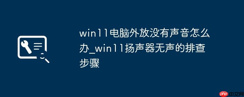 win11电脑外放没有声音怎么办_win11扬声器无声的排查步骤