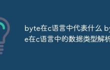byte在c语言中代表什么 byte在c语言中的数据类型解析