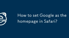 How to set Google as the homepage in Safari?