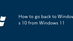 Comment revenir à Windows 10 à partir de Windows 11
