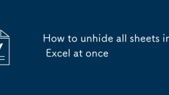 Comment intester toutes les feuilles dans Excel à la fois