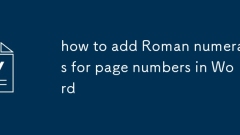 Comment ajouter des chiffres romains pour les numéros de page en mot