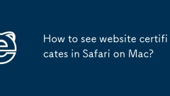 Comment voir les certificats de site Web en safari sur Mac?