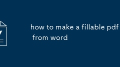 如何从Word制作可填充的PDF
