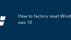Cara menetapkan semula kilang Windows 10
