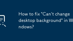 Wie kann ich in Windows 'Kann nicht den Desktop -Hintergrund ändern' beheben?