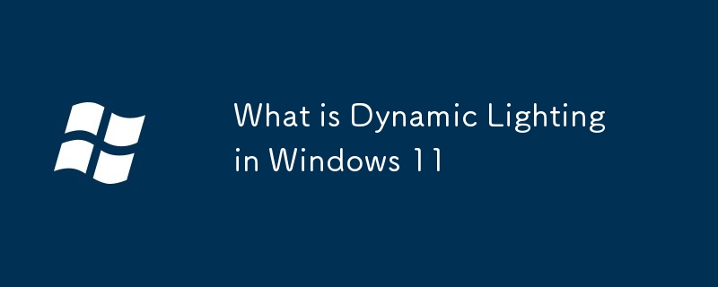 Windows 11の動的照明とは何ですか