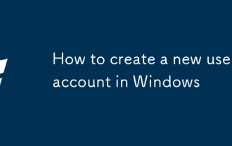 How to create a new user account in Windows