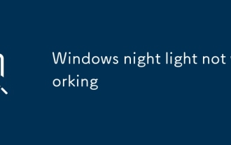 Windows Night Light가 작동하지 않습니다