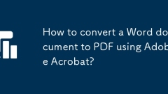 Adobe Acrobat을 사용하여 Word 문서를 PDF로 변환하는 방법은 무엇입니까?