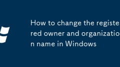 How to change the registered owner and organization name in Windows