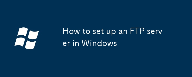So richten Sie einen FTP -Server in Windows ein