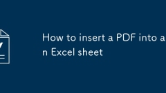 So setzen Sie ein PDF in ein Excel -Blatt ein