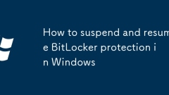 How to suspend and resume BitLocker protection in Windows