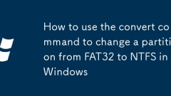 How to use the convert command to change a partition from FAT32 to NTFS in Windows