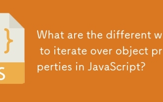 JavaScript에서 객체 속성을 반복하는 다른 방법은 무엇입니까?
