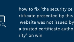 how to fix 'the security certificate presented by this website was not issued by a trusted certificate authority' on win