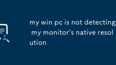 my win pc is not detecting my monitor's native resolution