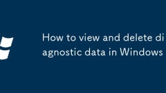 Comment afficher et supprimer les données de diagnostic sous Windows